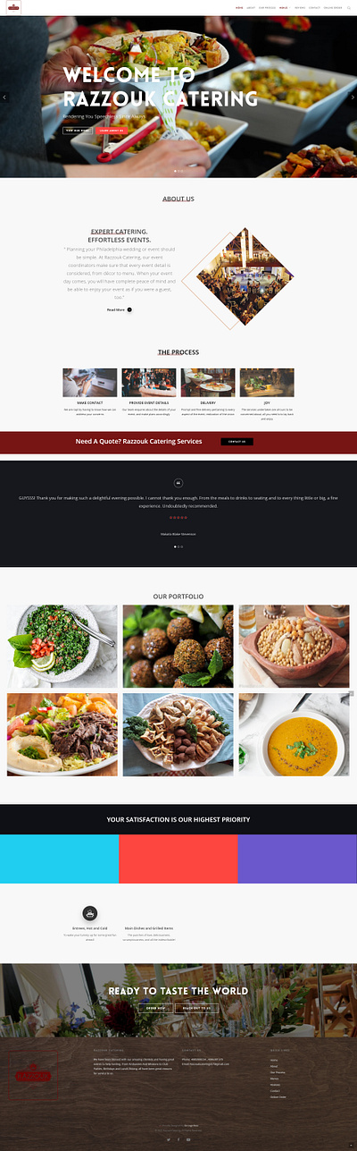 Razzouk Catering branding catering design food food and drink foodie ui ux web development webdesign website