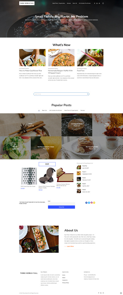 Three Bowls Full blogger blogging design foodblog foodies ui ux web web design web development webdesign