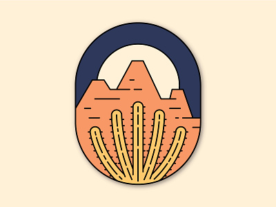 Friday Fells No. 16 arizona badge cactus desert desert color desert illustration fell friday fells line art moon mountain night organ pipe cactus red rock red rocks sonoran desert