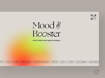 Mood Booster beer beer label graphic design packaging print design typography variable font variable fonts