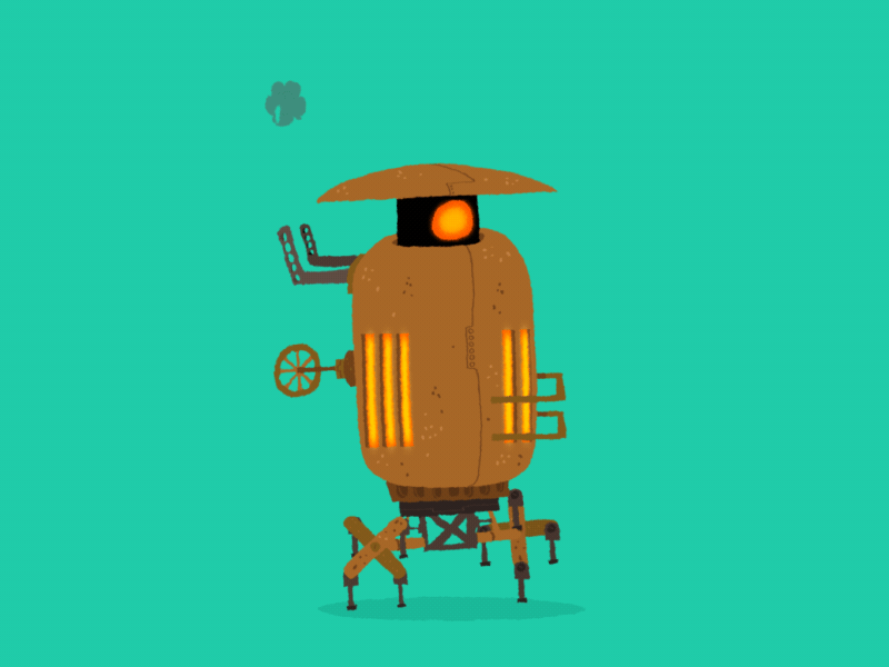 Boilerbot animation cute design drawing fun gif gif animated illustration monster rewfoe