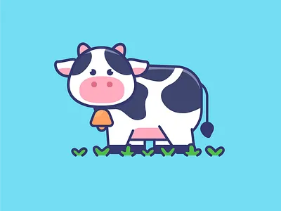 Cute cow cartoon illustration adorable barn cartoon character cow farm illustration kawaii logo mascot milk