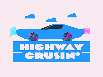 Highway Crusin' cars cleanlogos emblems illustration logos minimallogos modernlogos rebound rebounds simplelogos stickermule summer tshirts whatsnew
