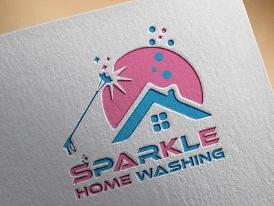 Sparkle Logo branding bubble cleaning flat home home washing logo designer logos minimalistic pink logo s logo sparkle sparkle logo symbol t shirt typography washing logo