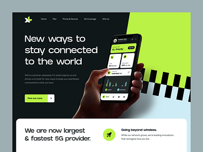 XL - Telecommunication Websites 🛰️ app cellular clean data usage design landing page minimalist mobile network operator provider sim card simple telco telecom telecommunication ui ux web design website