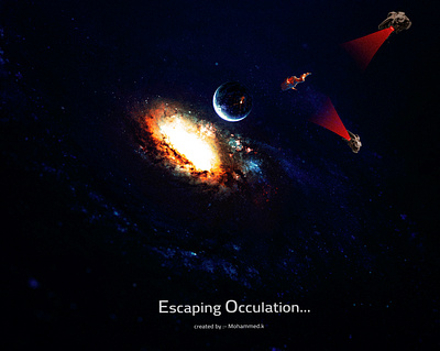 Escaping Occulation app astronaut branding design drone earth flat gradient graphic design illustration logo milky way minimal photoshop space typography ux web