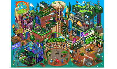 WMWorld conference map illustration iso isometric pixel art pixelart