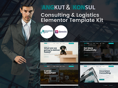Angkut & Konsul – Logistics & Consulting Elementor Template Kits elementor templates landing page design logistic website website design wordpress design