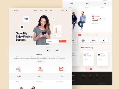 Financial website Ui Design finance financial landingpage page design ui ui design uiux webdesign xd