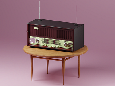 Vintage Radio 3d 3d illustration 3d model 3d modelling cinema design illustration logo old radio retro vintage web illustration