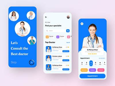 Doctor Appointment App Concept app design clean app design clean ui color doctor app doctor appointment doctor appointment app font hospital app ios app ios app design iphone app medical app medicine app mobile app mobile ui ui design uiux design uiux designer ux design