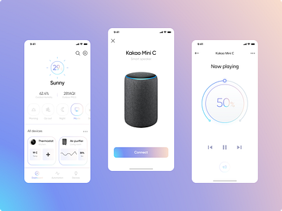 Remote control app app apple balkan controller design gradient like movie music musician navigation radesign redesign remote control speaker sunny ui ux volume weather