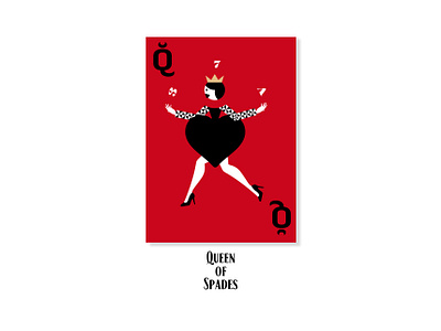 Queen of Spades concept card concept design illustration inspiration minimalism queen silhouette vector