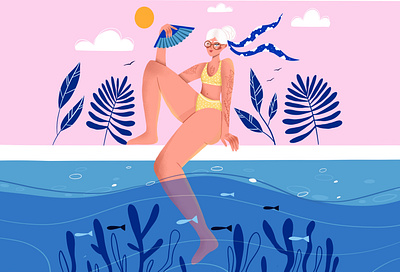 Swimming pool character character design design digital art digital illustration illustration illustration art vector vector art vector illustration