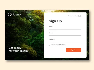 Daily UI #001 - Sign Up 1 daily daily ui daily ui 001 daily ui challange dailyui dailyui 001 green nature sign up sign up form sign up page sign up screen sign up ui signup signup design signup page ui ui design web design