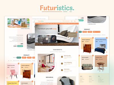 Futuristics. - Landing Page chairs design figma furniture furniture design furniture website hero section landing page table ui xd ui kit