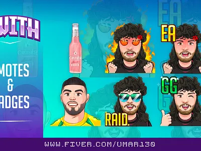 soccer twitch emotes badges bottle emote cartoon emotes design eaemotes emotes footballer ggemote illustration kawaii twitch emotes raidemote streamer twitch sub badges