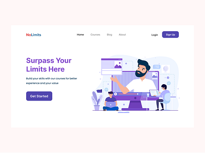 Landing Page Website - NoLimits designjam dribbbleindonesia education landingpage landingpagedesign landingpagewebsite onlinecourses ui design uiux uiuxdesign userinterface ux design