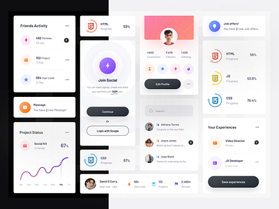 Social Component Design by Amir Baqian for Ace Design Agency on Dribbble