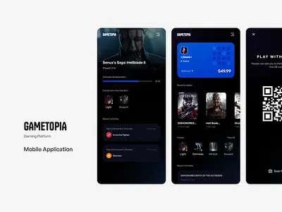 GAMETOPIA app application computer game game game platform gamer gaming mobile mobile app mobile application platform ui ux