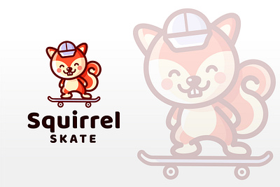 Squirrel Skate Logo Template brown