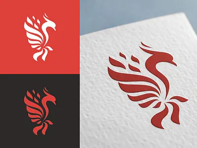 Phoenix Logo bird bird logo brand branding corporate fire flat flow fly freedom immortality logo luxurious majestic modern mythology orange phoenix phoenix logo rebirth