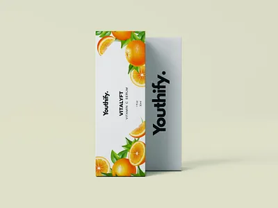 Product Packaging Vitamin C Serum box citrus design minimal oranges packaging packaging design packagingdesign product productdesign products vector vitamin vitamin c white