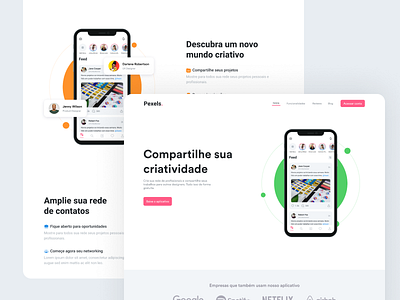 Pexels - Landing Page design flat interface landing page landingpage minimal mockup typography ui web website