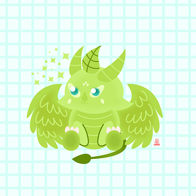 Chibi Green Dragon art childrens illustration design dragon illustration mascot character mascot design vector