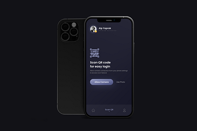 Password Concept - QR Scan Screen application application design application ui concept dark ui design home password qr ui userinterface