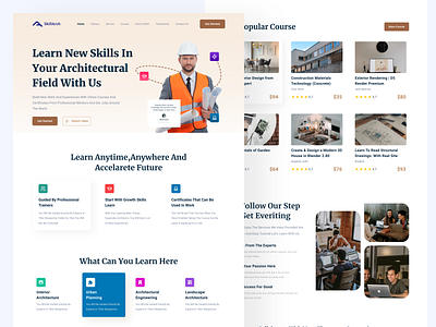 Online Course Landing Page architecture clean course design landing page learning learning platform mobile design online online course typography ui ui design web web design website