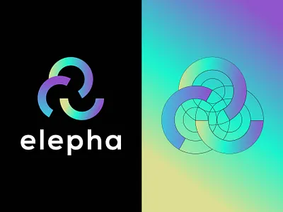 elepha logo - modern apps logo design - abstract mark logo apps icon brand identity branding colorful corporate elephant logo gradient logo logo logo mark logos mascot logo modern modern design vector