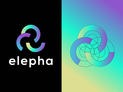 elepha logo - modern apps logo design - abstract mark logo apps icon brand identity branding colorful corporate elephant logo gradient logo logo logo mark logos mascot logo modern modern design vector
