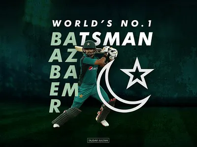 BaberAzam athlete bold creative cricket poster