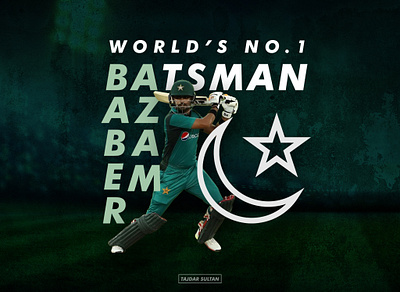 BaberAzam athlete bold creative cricket poster