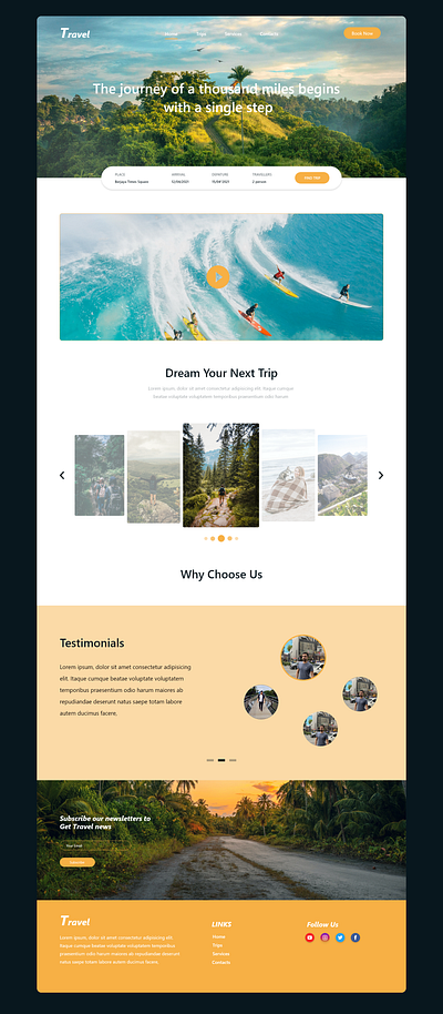 Travel adobe xd design front end ui ux web design