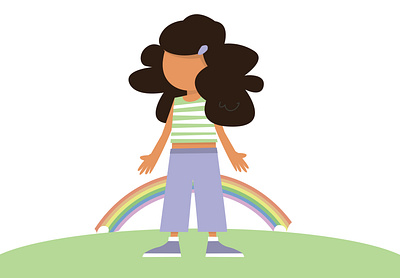 somewhere in front of a rainbow book clipart colors drawing girl happiness happinessdesigns illustration kids lila nature neutral no eyes pastel color rainbow rainbows show sober stripes teenager