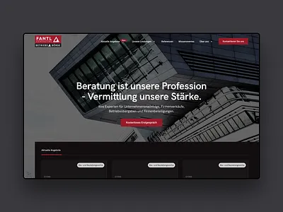 Screendesign for Business Broker drupal roromedia screendesign ui ux webdesign