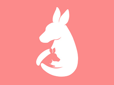 Kangaroo Care - Week 15 baby baby logo branding childcare design hand drawn hand drawn logo hay hayhaily illustraion kangaroo kangaroo care kangaroo logo logo logo design logo mark logos logotype minimal procreate