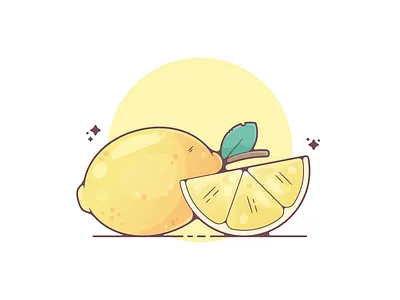 Lemons adobe adobe illustrator artwork clean color creative designer dribbble flat flat design food graphic design illustration lemon minimal modern portfolio shot vector art