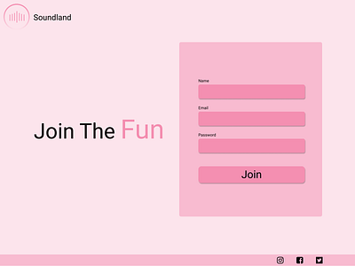 Sign up page design ui