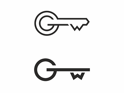 G+W+Key g key letter logo monogram w