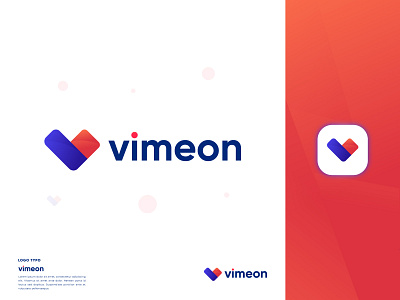 Vimeon Modern Logo Design - V Lettermark Logo - Logo Branding 3d abstract logo app logo brand identity business logo company logo gradient logo graphic design illustration logo logo animation logo branding minimalist logo modern logo design print product design ui v letter logo v monogram wordmark logo