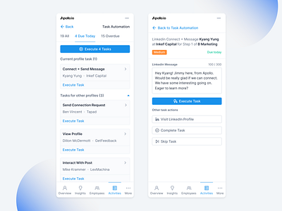 Linkedin extension - Task actions add app ai apollo app automation crm execute task extension hubspot linkedin linkedin extension outreach sales salesforce salesforce app task task ai task overview zoominfo