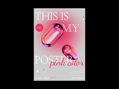 Pink gradient Poster 3d 3d modeling b3d blender blender 3d blender3d design gradient graphic graphic design minimal pink poster poster a day poster art poster design typogaphy