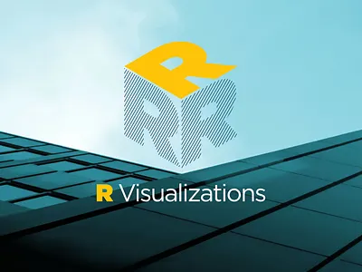 R Visualizations Logo architects dailylogo logo logocore r visualizations typography vector