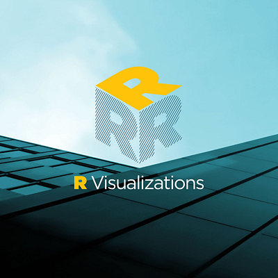 R Visualizations Logo architects dailylogo logo logocore r visualizations typography vector