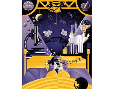 The Link Between Sleep and Dementia abstract contemporary digital editorial healthcare illustration illustrator medicine pharma pharmaceutical sleep vector