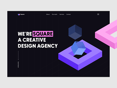 Creative Agency. Square 3d creative design ecommerce product design square ui ux web design