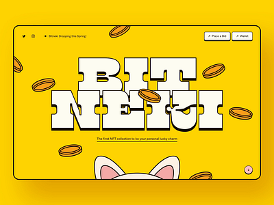 Bitneki animation cat homepage illustraion interactive landinpage lottie lottie animation nftart ui uidesign uiux ux website